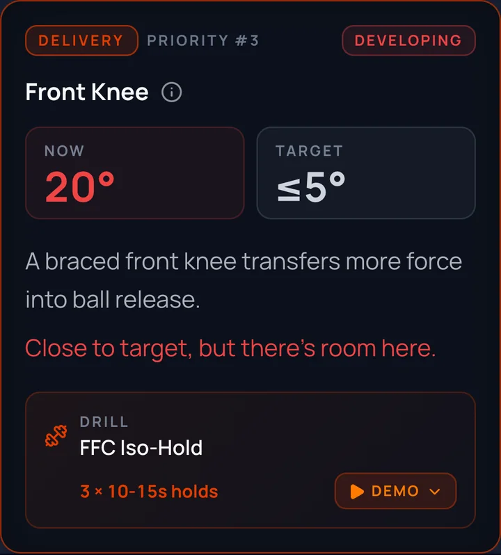 Report fix: front knee