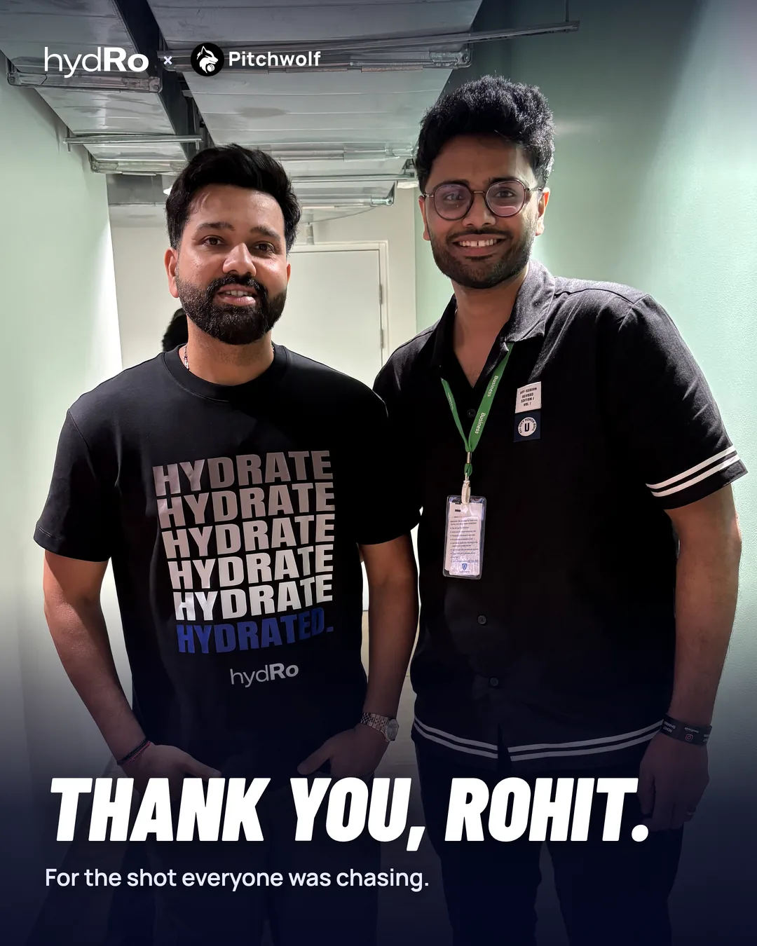 Rohit Sharma with Pitchwolf founder Kashyap Nishtala